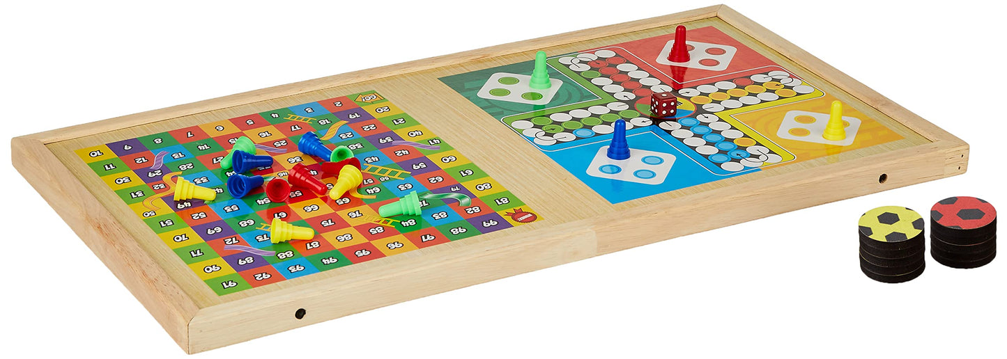 Amazon Brand - Jam & Honey 3-in-1 Fastest Finger First | Ludo, Snakes & Ladders | Double Sided