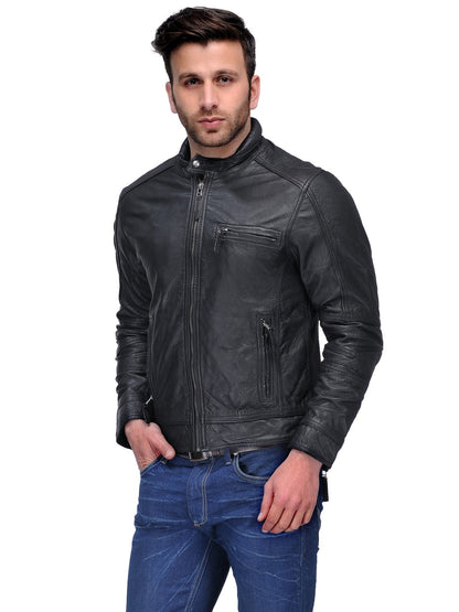 Teakwood Genuine Leather Solid Biker Jacket