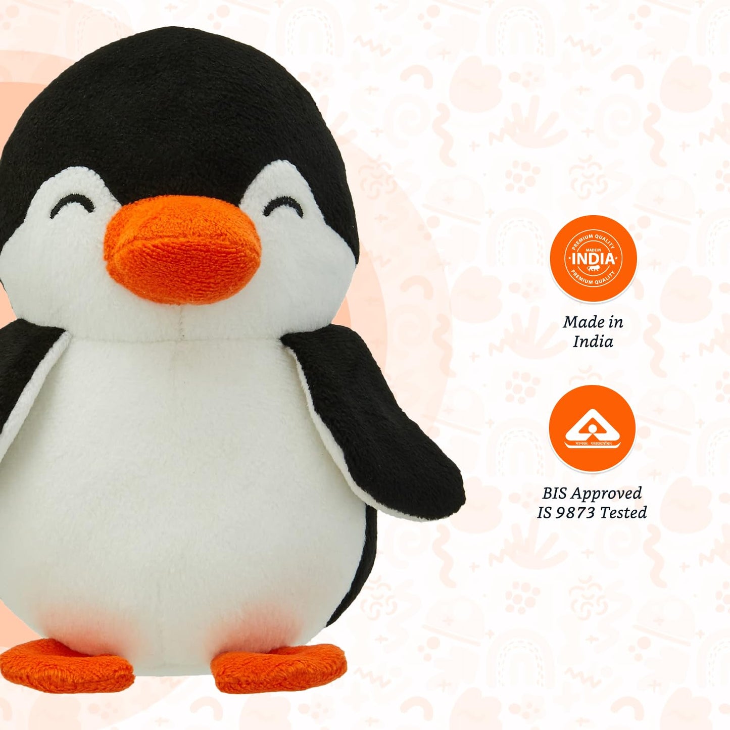 Amazon Brand - Jam & Honey Penguin, Plush/Soft Toy for Boys, Girls and Kids, Super-Soft, Safe, Great Birthday Gift (Black and White, 17 cm)