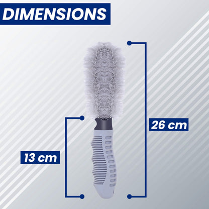 Autofy Rim Tyre Cleaner Brush [**Pack of 2**] Car Cleaning Brush for Rim Cleaning Liquid Nylon Bristles Car Microfiber Duster Perfect for Tire Rubber Car Accessories