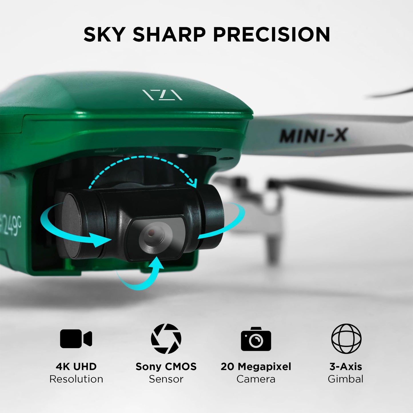 IZI Mini X Nano Fly More Combo 4K Drone with camera UHD 20MP CMOS, 4KM Live Video, 93-min Flight Time, GPS, 3-Axis Gimbal, 10+ Flight Modes, 3 x Smart Battery, Fast Tri-Charger, 249g