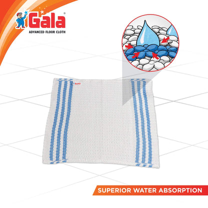 Gala Microfiber Advance Floor Cleaning Cloth(Pocha) for Mopping - White, Pack of 2 (163054)