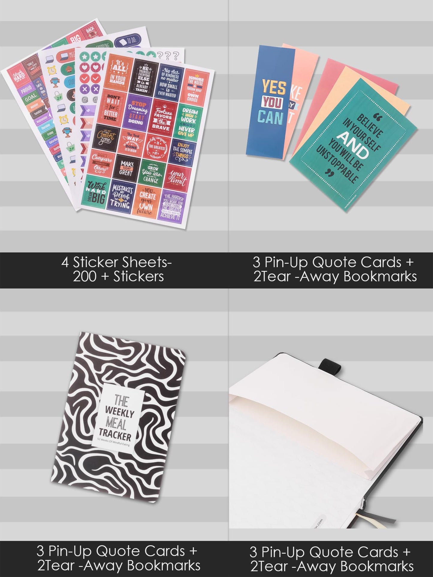 DOODLE | 2025 A5 Productivity Planner Kit | Undated | Hard Bound |288 Pages |12 Monthly Planners + Pocket Meal Planner + 200+ Stickers + Motivational Quote Cards + Tear Away Bookmarks l Activity Tracker l Monthly Review Pages l to do Lists [2025]