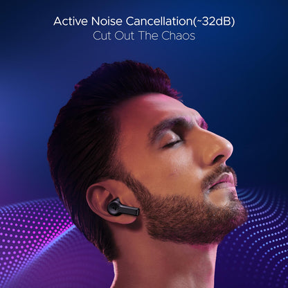 boAt Nirvana Lucid w/ 32 dB ANC, Multi-Point Connectivity, in-Ear Detection, 60HRS Playback, Hearables App, 4 Mics ENx, IPX5 Truly Wireless in Ear Earbuds, TWS Ear Buds(Gunmetal Black)