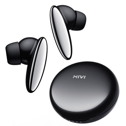 Mivi DuoPods A750 True Wireless Earbuds, 55+ Hrs Playtime, Multi Device Connectivity, AI-ENC for Call Clarity, Type C Fast Charging, Metallic Finish, IPX 4.0, Made in India