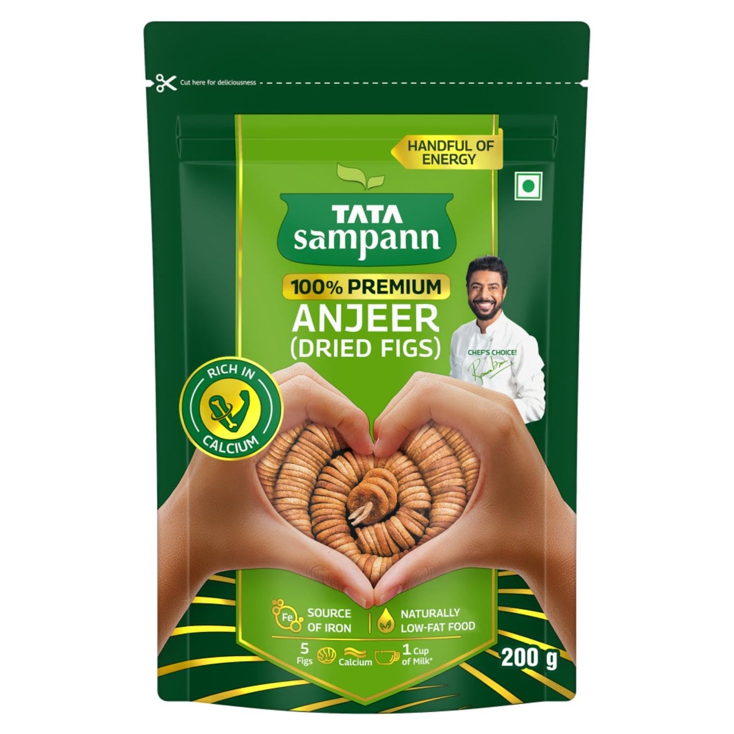 Tata Sampann Premium Anjeer (Dried Figs), 200g, Rich in Calcium & Fibre, Source of Iron, Naturally Low-Fat Food