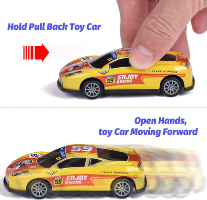 Amitasha 10 Unbreakable Racing Mini Diecast Car Models Set for Kids Pull Back Vehicles Metal Alloy Car Play Set for Kids, Unique Toys, Best Birthday Gift, Diwali Gift, Khilona for Boys(Racing Cars)