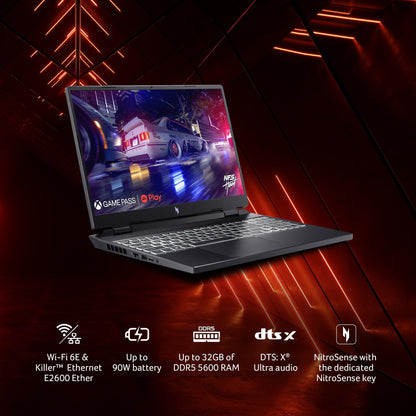 Acer Nitro 16, Ryzen Ai Powered Gaming Laptop AMD Ryzen 7 7840HS Octa Core Processor (8GB/ 512 GB SSD/NVIDIA Geforce RTX 4050 6GB Graphics/Windows 11 Home) AN16-41 with 40.64 Cm (16") IPS Display