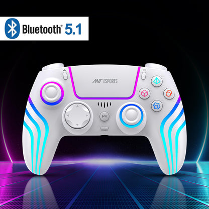 Ant Esports Gp400 Rgb Wireless Controller For Pc / Ps4 / Ps3 /Switch/Android/Ios With Double Shock, Six- Axis Sensor, Turbo Function, Upto 12 Hrs. Play Time, 1000Mah Battery White