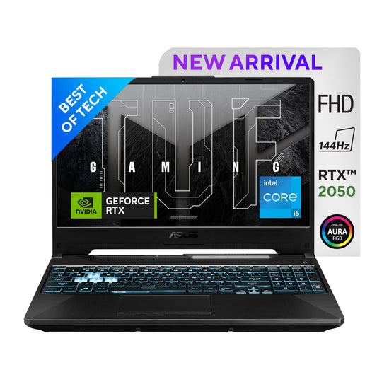 ASUS TUF Gaming F15 - Gaming Laptop, Intel Core i5-11260H 11th Gen, 15.6-inch (39.62 cm) FHD 144Hz, (8GB/512GB SSD/4GB NVIDIA RTX 2050/Win 11/ RGB Backlit/Black/2.30 kg),FX506HF-HN075W