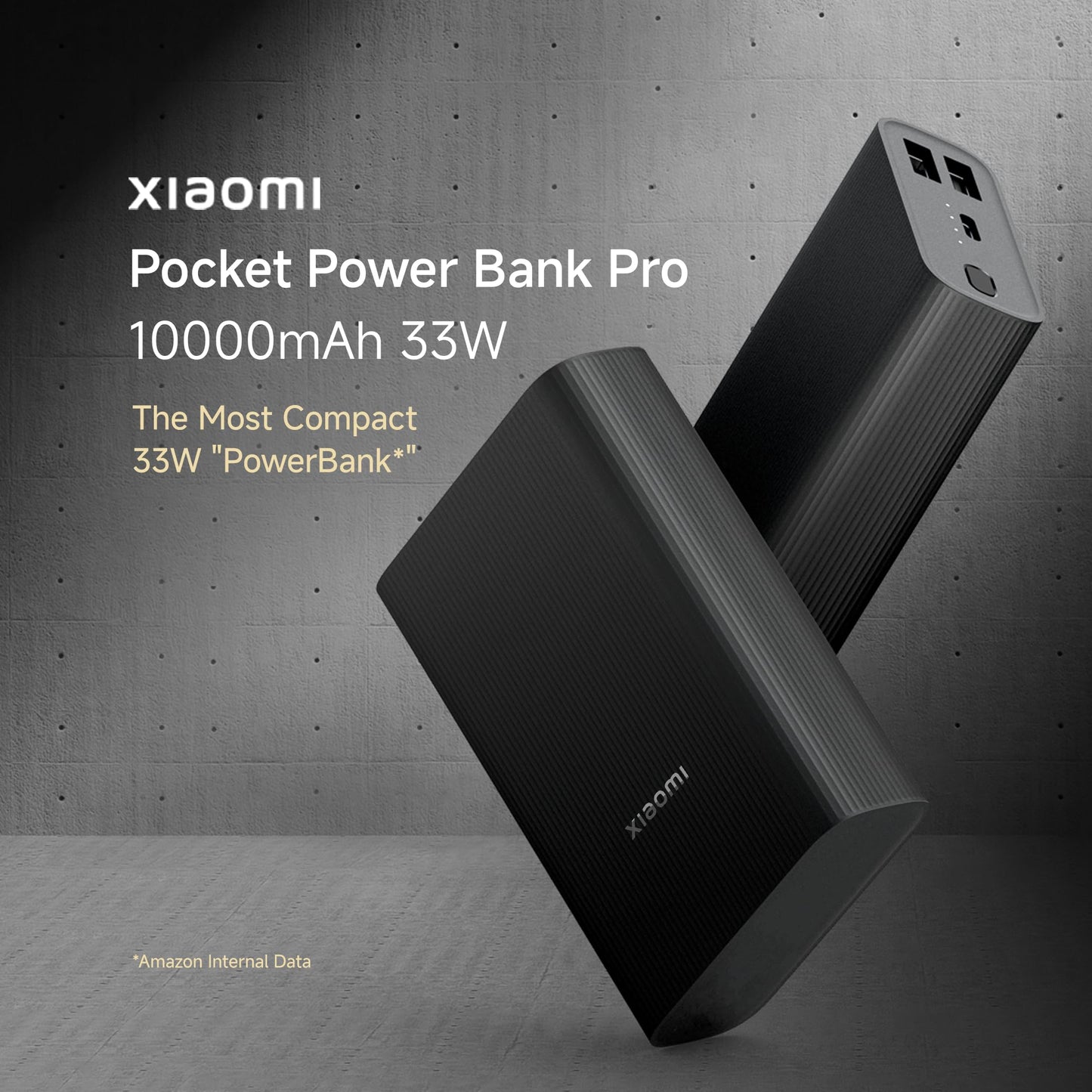 Xiaomi Pocket Power Bank pro 10000mAh 33W Super Fast Charging PD|Compact|Power Delivery|QC 3.0|Type C Input & Output|Triple Output Ports|Blue|Supports Android,Apple,Tablets,Earbuds,Watches etc (MI)