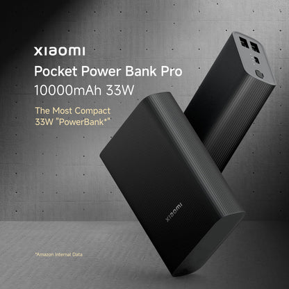 Xiaomi Pocket Power Bank pro 10000mAh 33W Super Fast Charging PD|Compact|Power Delivery|QC 3.0|Type C Input & Output|Triple Output Ports|Blue|Supports Android,Apple,Tablets,Earbuds,Watches etc (MI)