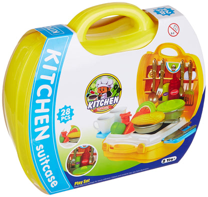 Amazon Brand - Jam & Honey Plastic Suitcase - Kitchen Set for Kids