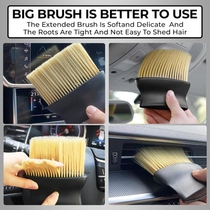 Robustt Car Interior Cleaning Brush Combo | 2 Pcs Pack | AC Vent Brush | Scratch Free Car Duster | Multifunctional Car Brush for Cleaning Car Interior, PC, Laptop, Keyboard