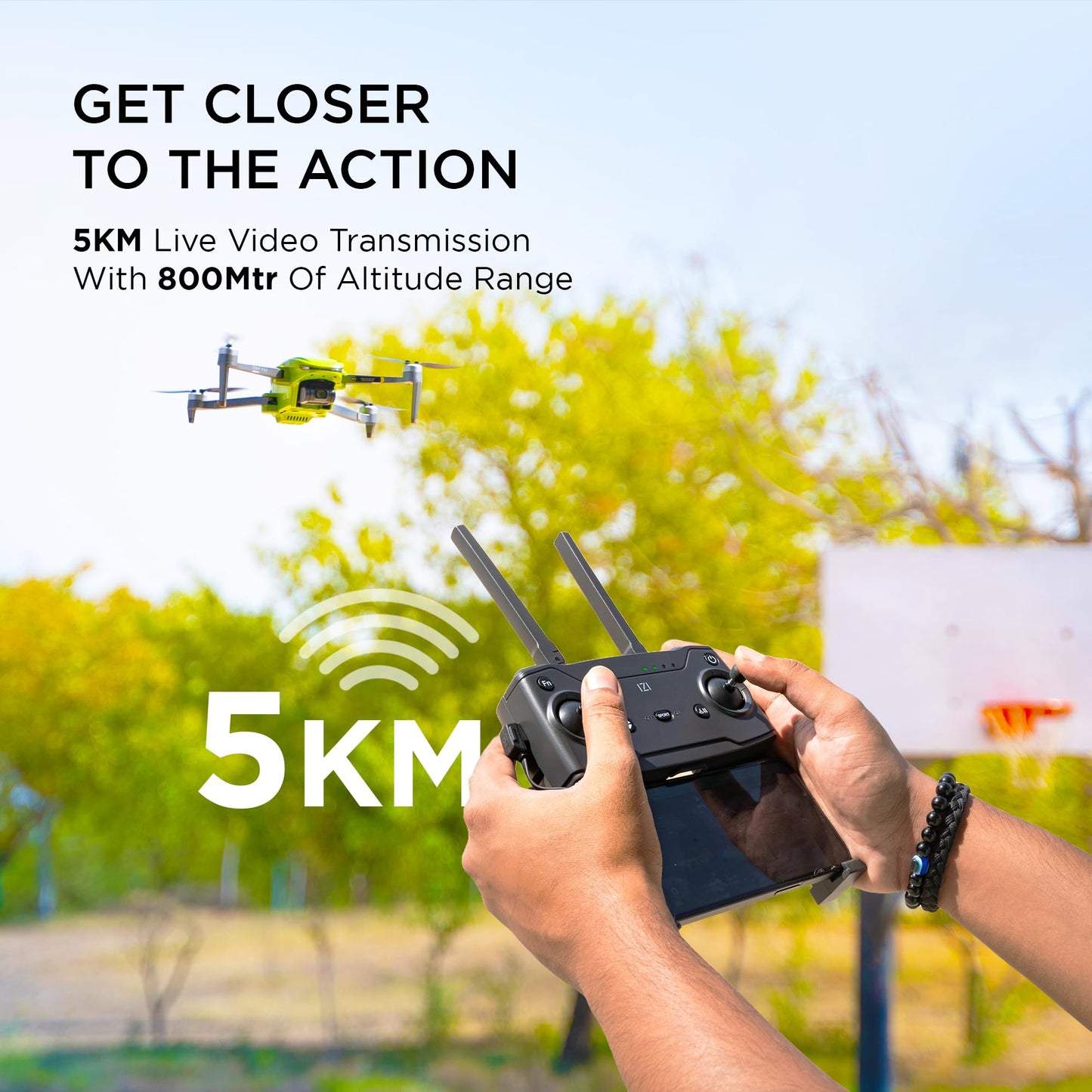 IZI Sky Pro 4K Fly More Combo Drone with camera, 540° OA, 20MP, 5KM Live Video, 96 Mins Flight, 3-Axis Gimbal, 10+ Flying Modes, RTH, GPS, 3 x Smart Batteries, Fast Tri-Charger