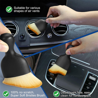 Porslin 5 Pcs Microfiber Car Duster Kit - Extendable Long Handle Car Cleaning Accessories - Interior & Exterior Detailing Brush Set - Scratch & Lint Free, Perfect for Cars, SUVs, Motorcycles, Home