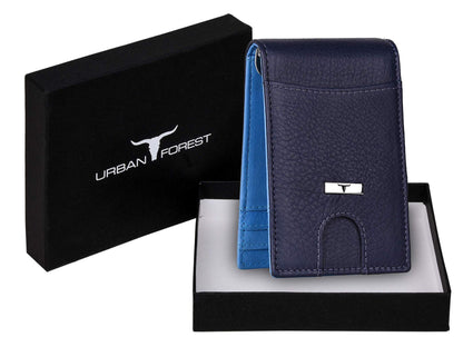 URBAN FOREST Eddy Blueberry/Blue Leather Wallet for Men