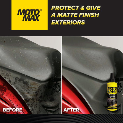 Motomax Protectant Spray (200 ml)| Repels dust, pollutants| Protect, Restore faded vinyl, plastic, leather, dashboard, rubber, tyres of Cars, Bikes, Motorcycles & Scooty| Provides long lasting shine