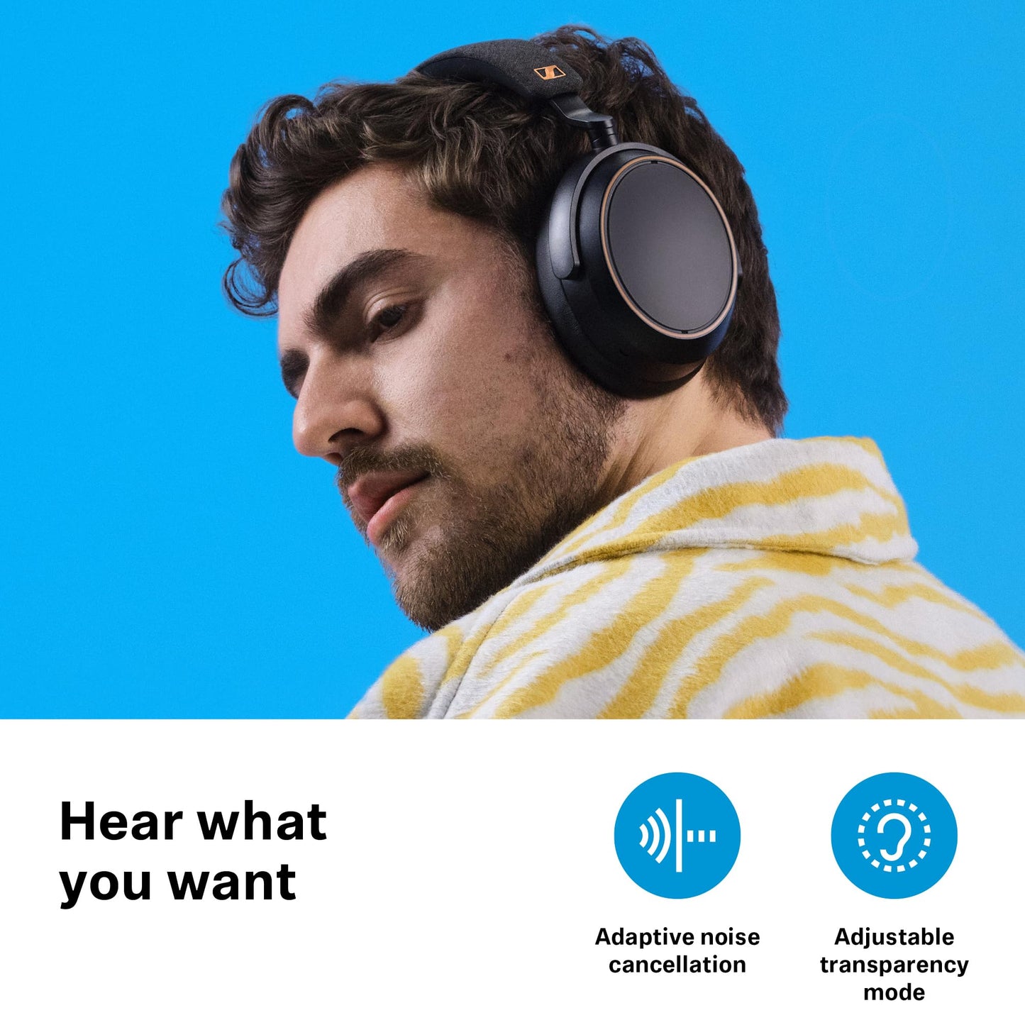 Sennheiser Momentum 4 Wireless Over ear Headphones Designed in Germany - Bluetooth Adaptive Noise Cancelling-ANC,4 Digital Mics for Crystal-Clear Calls,60h Battery, 2 Yr Warranty, Black/Copper