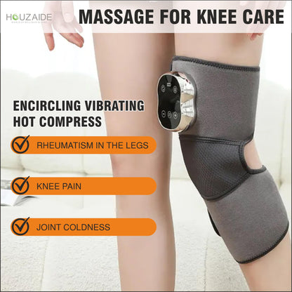 HOUZAIDE Knee Massager for Joint Pain Relief, Advanced 7-Level Heating, 3 Level Air Compression & 3 Modes Vibration, Knee Pain Relief Enhanced Recovery for Knees & Joints- Diwali gift option