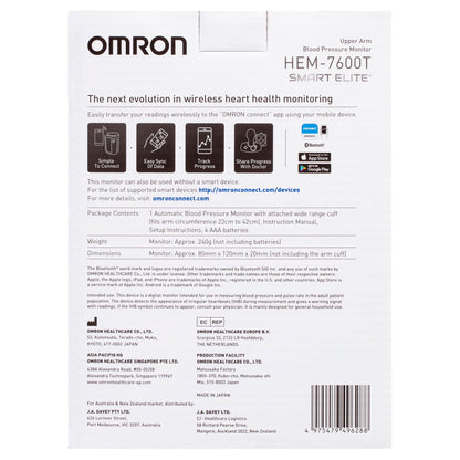 Omron Smart Elite+ HEM 7600T Tubeless 360° Accurate Digital Blood Pressure Monitor With Intellisense Technology & Intelli Wrap Cuff With Bluetooth Connectivity to Store Historic Measurements