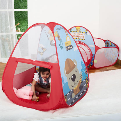 Amazon Brand - Jam & Honey Construction 3 in 1 Combo Tunnel for Kids (Multi Colour)