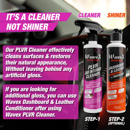 Wavex PLVR Car Interior Cleaner 300ml | Car Interior Cleaner for Plastic, Leather, Vinyl & Rubber | Important Car Cleaning Accessories, Works Well as a Car Dashboard & Car Leather Seat Cleaner