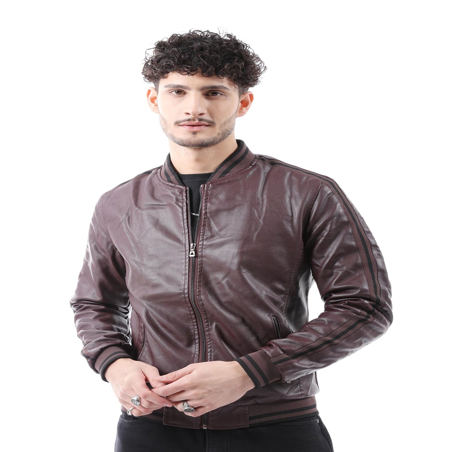 The Indian Garage Co Polyurethane (Pu) Men's Slim Fit Standard Length Jacket