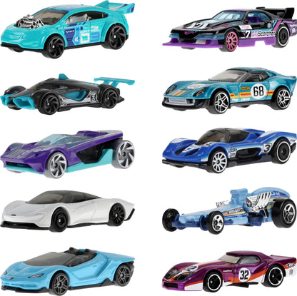 Hot Wheels Toy Cars, 10-Pack of Race Cars, Includes 1:64 Scale Corvette, Lamborghini, McLaren Originals