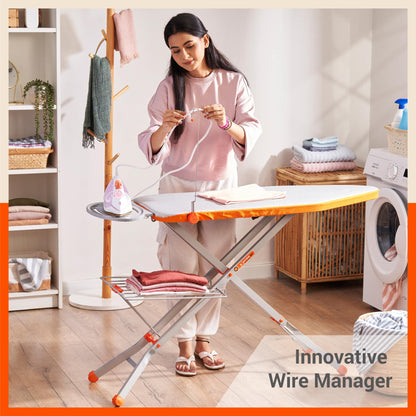 Bathla X-Pres Ace Ironing Board/Stand | Foldable & Height Adjustable | Quick Pressing with Aluminised Table Cover | 2 Year Warranty