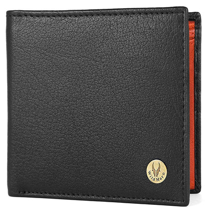 WildHorn Black & Tan Leather Wallet for Men I Ultra Strong Stitching I 6 Card Slots I 2 Currency & 2 Secret Compartments I 1 Coin Pocket