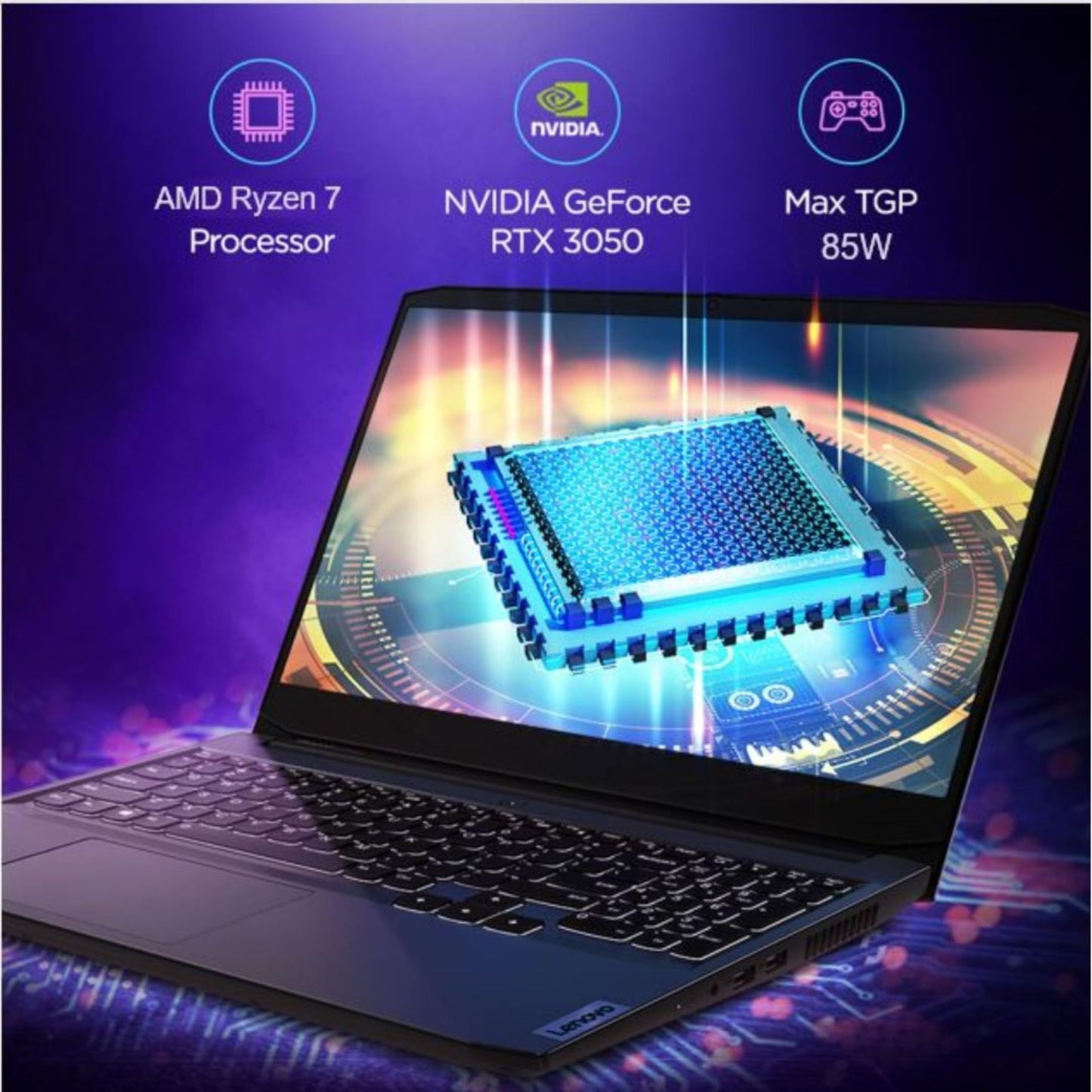 Lenovo IdeaPad Gaming 3 AMD Ryzen 7 7735HS 15.6" (39.62cm) FHD IPS 120Hz Gaming Laptop (16GB/512GB SSD/Win11/Office 2021/NVIDIA RTX 3050 6GB/Alexa/3 Month Game Pass/Onyx Grey/2.3Kg), 82SB00QSIN