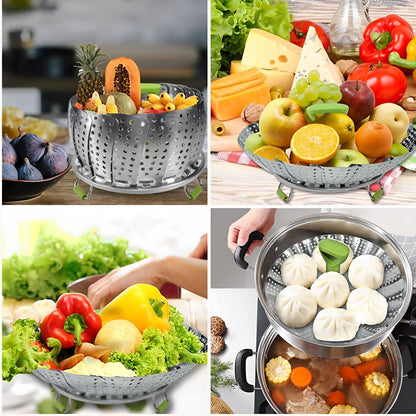 SYGA Medium Stainless Steel Steamer Basket for Vegetable/Insert for Pots, Pans steam boiling (6.5"-10")