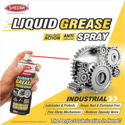 SHEEBA Liquid Grease Spray I High Viscous I Lubricates I Frees Sticky Mechanism I Reduces Squeaky Noise I Long Lasting Protection from Rust and Corrosion - 500mL Pack.