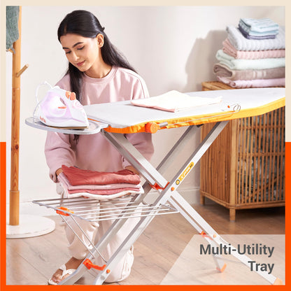 Bathla X-Pres Ace Ironing Board/Stand | Foldable & Height Adjustable | Quick Pressing with Aluminised Table Cover | 2 Year Warranty