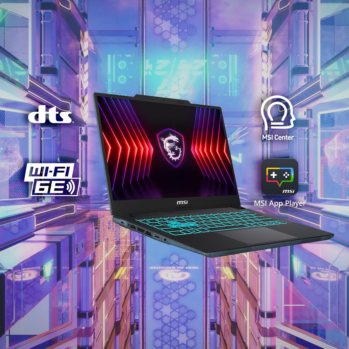 MSI Cyborg 14, Intel 13th Gen. i5-13420H, 36CM FHD+ 144Hz Gaming Laptop(8GB/512GB NVMe SSD/Windows 11 Home/MSO 2021/Nvidia GeForce RTX3050, 6GB GDDR6/Translucent Black/1.6Kg), A13UDX-207IN