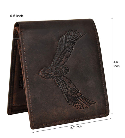 Urban Forest Zeus Vintage Brown Leather Bi-Fold Wallet for Men, 6 Card Slot