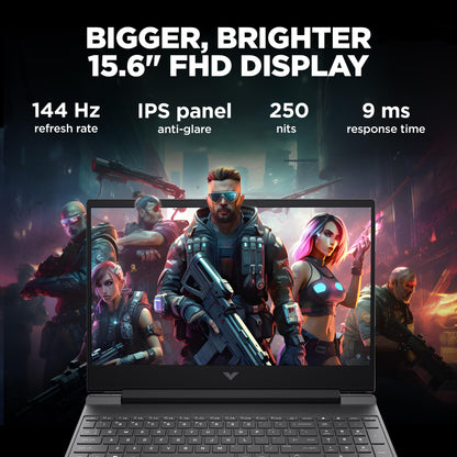 HP Victus Gaming, 13th Gen Intel Core i5-13420H, 6GB NVIDIA RTX 4050, 16GB DDR4, 512GB SSD, 15.6-inch(39.6cm), 144Hz, 9MS, IPS, FHD Gaming Laptop, Backlit KB(Win 11, Office 21, Silver, 2.29kg)fa1319TX