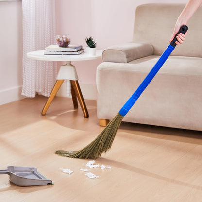 Amazon Brand - Presto! Floor No Dust Broom with Extendable Handle | Pack of 1, Blue