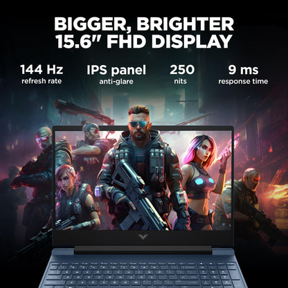 HP Smartchoice Victus Gaming Laptop, 13th Gen Intel Core i5-13420H,6GB RTX 4050 GPU,15.6-inch(39.6 cm),FHD,IPS,144 Hz,16GB DDR4,1TB SSD,Backlit KB,B&O (Win 11,MSO,Blue,2.37 kg),fa1317TX