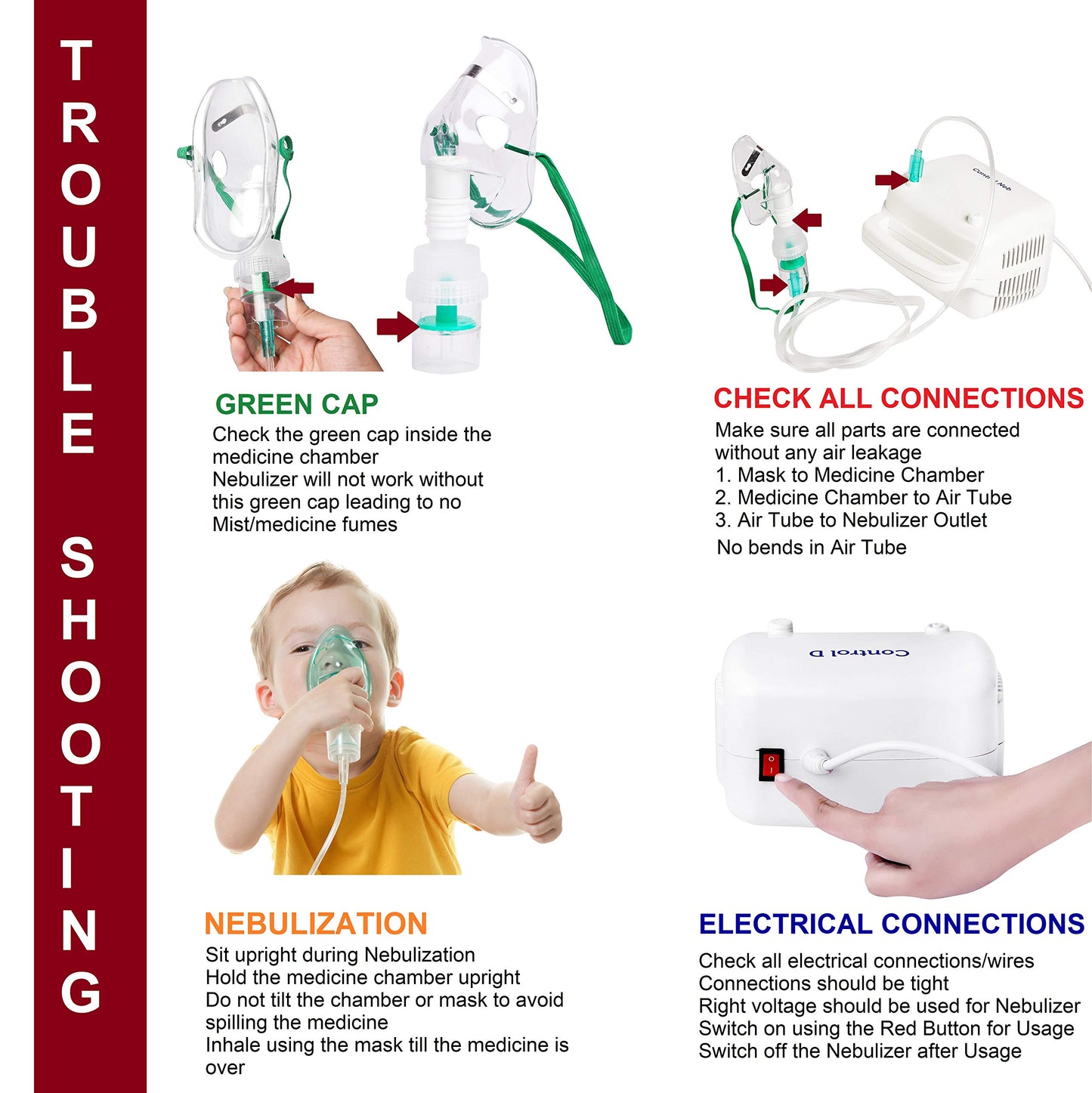 Control D Blue & White Compressor Complete Kit Nebulizer with Child and Adult Masks