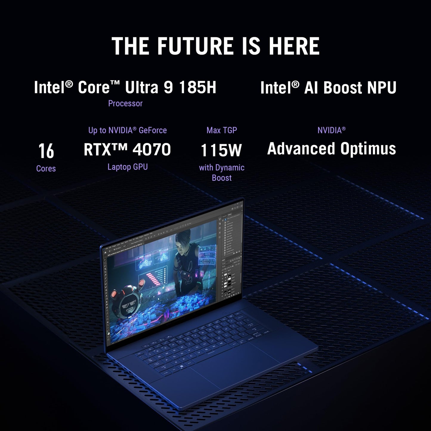 ASUS ROG Zephyrus G16, Intel Core Ultra 9 185H, Built-in AI, NVIDIA GeForce RTX 4070,16" 2.5K QHD+ (40.64cm) 240Hz, Gaming Laptop (32GB/1TB SSD/Win 11/Office 2021/Gray/1.85 Kg), GU605MI-QP253WS