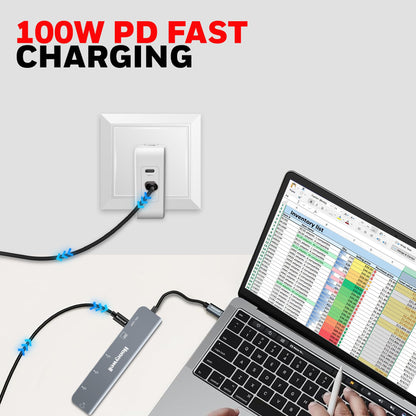 Honeywell Newly Launched 7-in-1 TypeC Docking Station with 4K HDMI,1xUSB 3.0,2xUSB 2.0 & TypeC 3.0 PD Charging 100W Port, SD & Micro SD Slot, for All Type C Devices- MacBook Laptop, PC, Thunderbolt 3