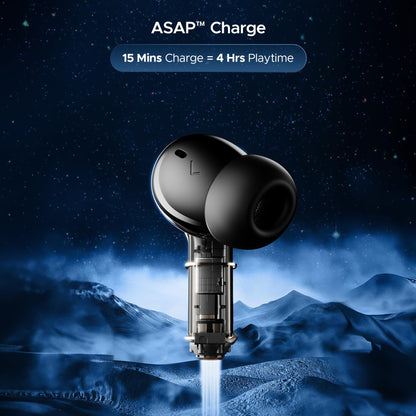 boAt Nirvana Space Truly Wireless in-Ear Earbuds w/ 360º Spatial Audio, ANC (~32dB),100HRS Playback,4 Mics w/AI-ENx™,in-Ear Detection,DLC Drivers, Multipoint Connectivity Ear Buds TWS (Cosmic Black)