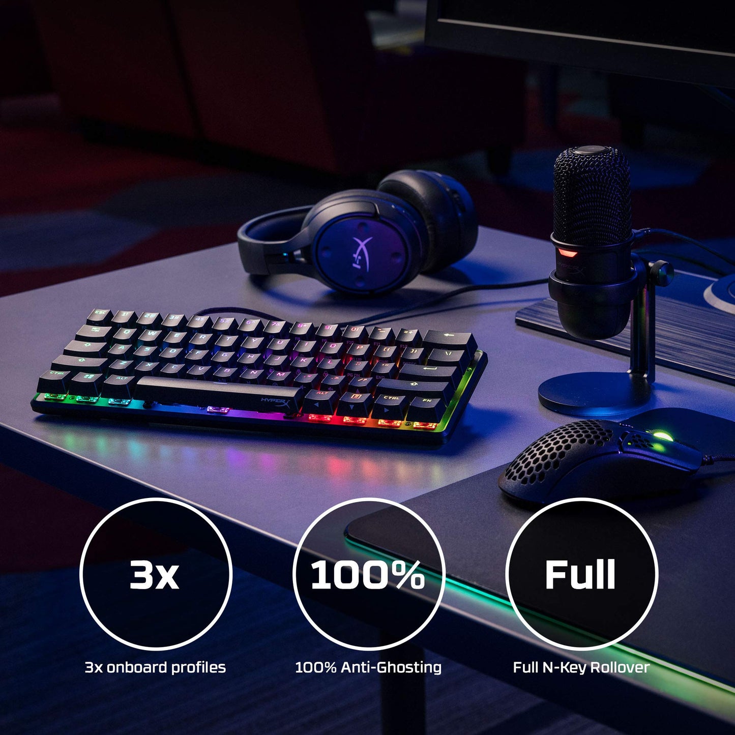 HyperX Alloy Origins 60 - USB-C Mechanical Gaming Keyboard - Ultra Compact 60% Form Factor - Red Switch - Double Shot PBT Keycaps - RGB LED Backlit - NGENUITY Software Compatible (4P5N4)