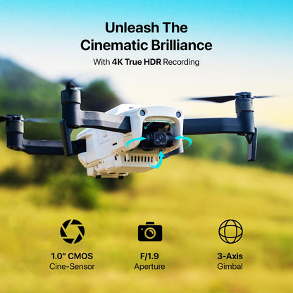 IZI Spectra Drone with Camera 4K HDR Cinematic, 1" CMOS sensor,102 Min Flight, 22KMs Video transmission, 3-Axis Gimbal, GPS drone, Omni obstacle sensor,1 key RTH, 2 Batteries