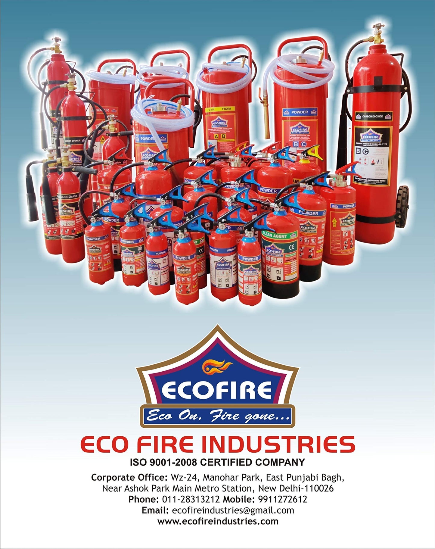 Eco Fire ABC Powder Type 1 Kg Fire Extinguisher (Red)