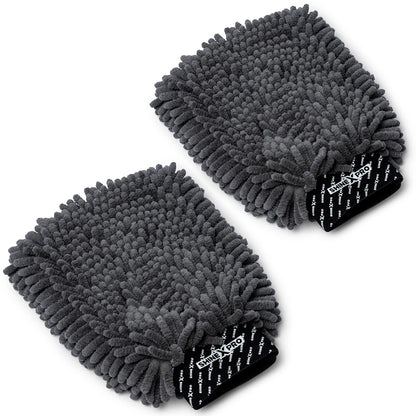 ShineXPro Chenille Microfiber Wash Mitt - Ultra Soft, Extra Plush, Dual Sided, Scratch Free and Super Absorbent Car Duster Gloves - Premium Car and Bike Washing Accessories