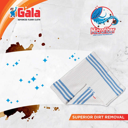 Gala Microfiber Advance Floor Cleaning Cloth(Pocha) for Mopping - White, Pack of 2 (163054)