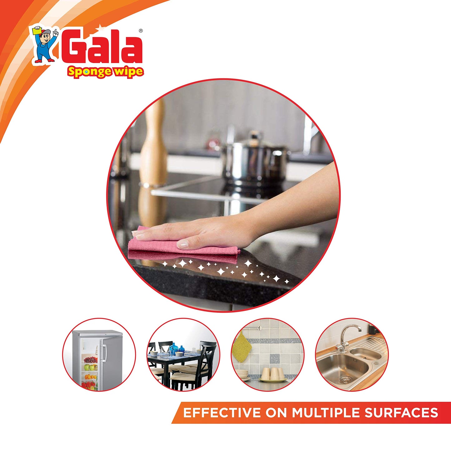 Gala Sponge Wipe for Kitchen 5 Pcs Pack (Multipurpose) (148995)